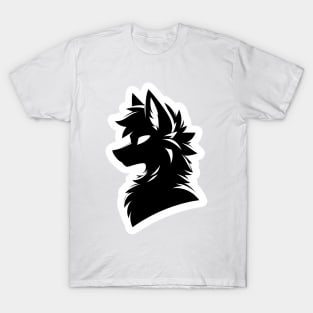 Simple Anthro Furry Wolf Silhouette T-Shirt